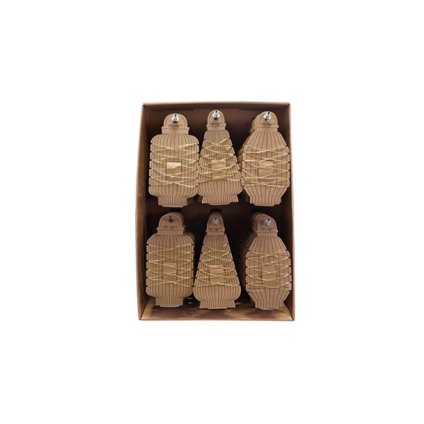 creative co op LED String Lights on 3 Styles of Paper Lantern Display Cards