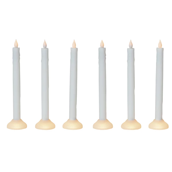 Creative Co Op LED Taper Candles W/ Holder In Box Set Of 6 (Batteries Included)