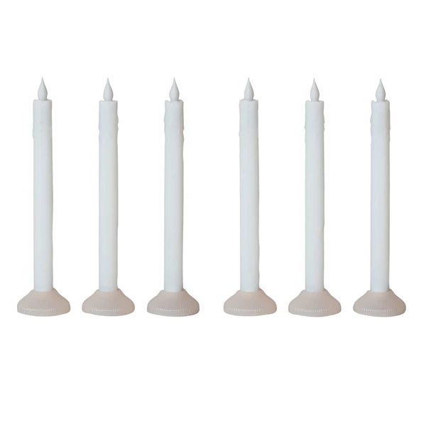 Creative Co Op LED Taper Candles W/ Holder In Box Set Of 6 (Batteries Included)