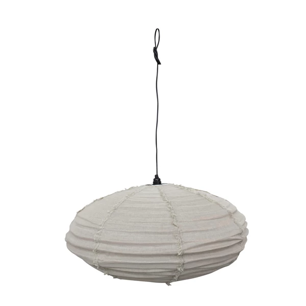 creative co op Linen and Cotton Pendant Lamp with Frayed Edges
