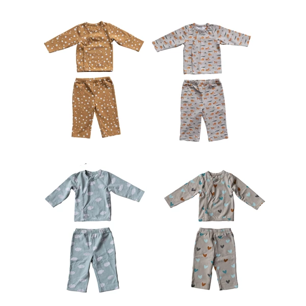 creative co op Long Sleeve Baby Kimono Top & Pants Set of 2 4 Styles (6-9M 9-12M)