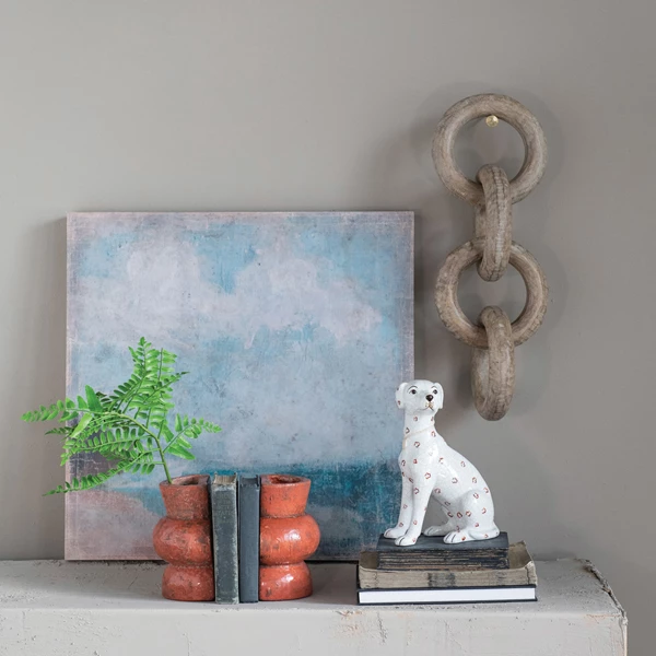 Creative Co Op Mango Wood Chain Décor With 4 Ring Shaped Links