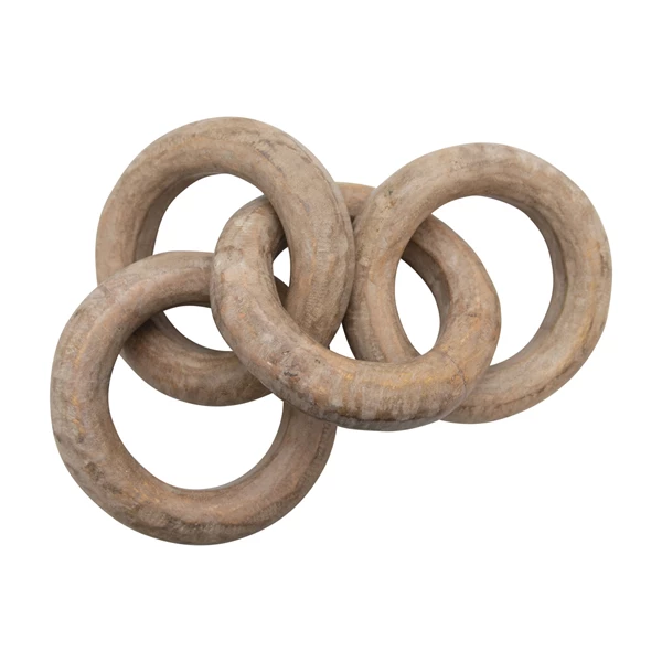 Creative Co Op Mango Wood Chain Décor With 4 Ring Shaped Links