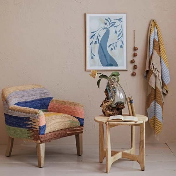 Creative Co Op Mango Wood Table W/ Interlocking Base KD