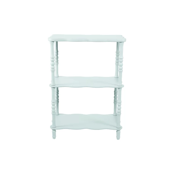 creative co op MDF & Turned Wood Shelf w/ 3 Shelves Blue KD