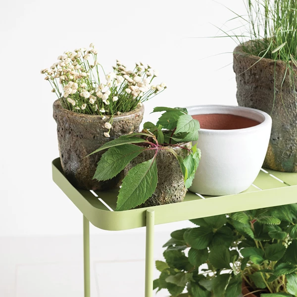 Creative Co Op Metal & Acacia Wood Indoor/Outdoor 2-Tier Bar Cart On Casters