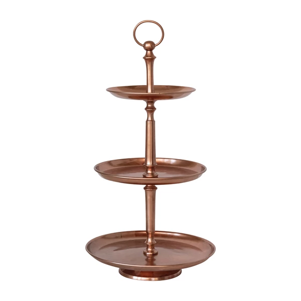 creative co op Metal & Aluminum 3-Tier Tray Copper Finish KD