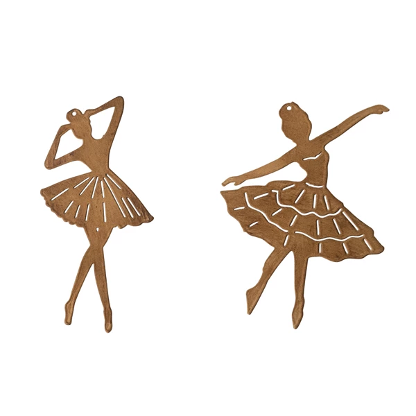 creative co op Metal Ballerina Ornament with Cut-Outs 2 Styles