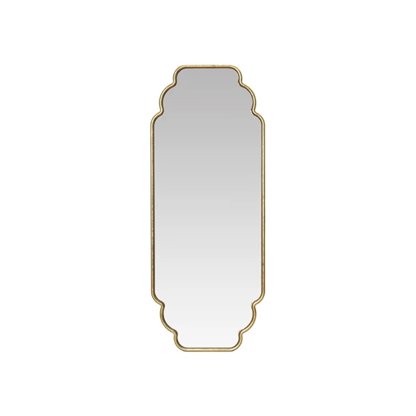 creative co op Metal Framed Scalloped Wall Mirror Gold Finish (Hangs Vertically & Horizontally)