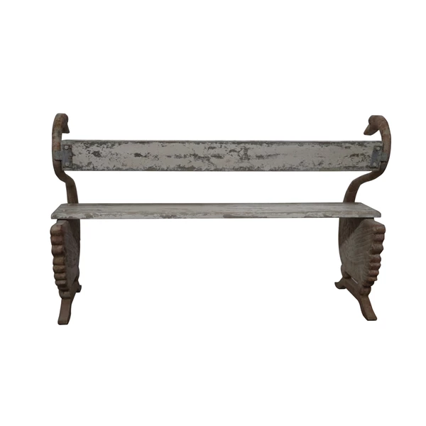 Creative Co Op Metal & Pine Wood Vintage Reproduction Bench With Swans KD