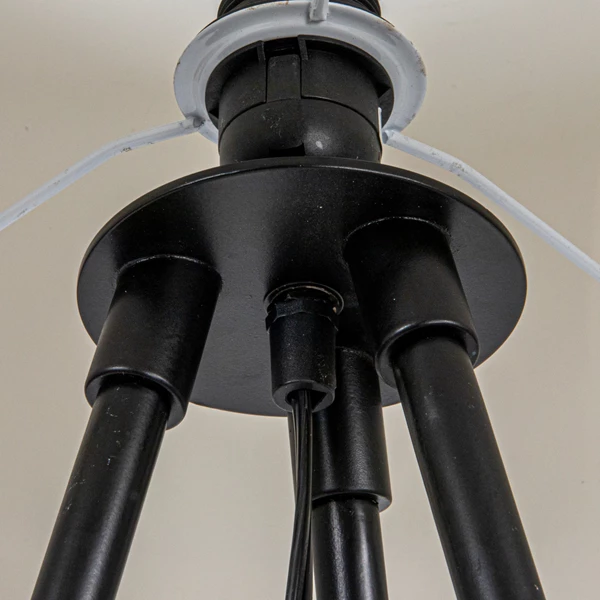 Creative Co Op Metal Tripod Floor Lamp W/ Pleated Jute Shade