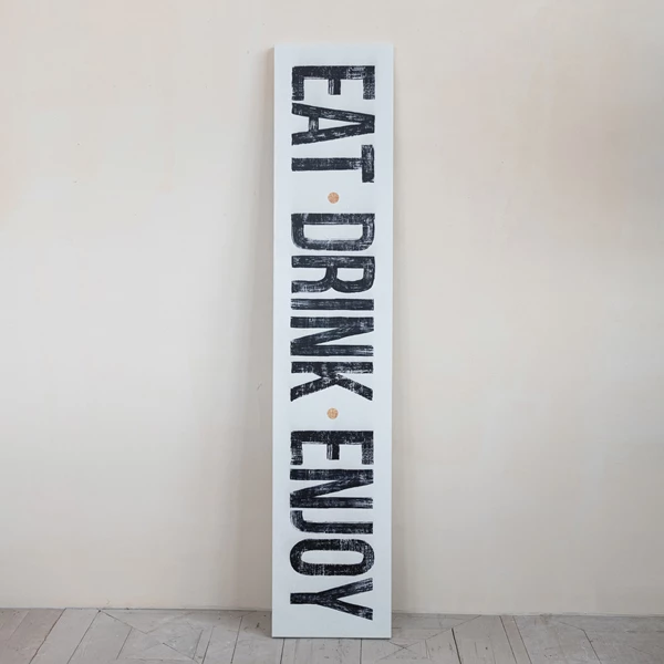 Creative Co Op Metal Wall Décor "Eat Drink Enjoy" Black & White