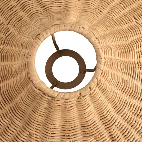 Creative Co Op Modern Boho Floor Lamp With Marble Base And Rattan Shade