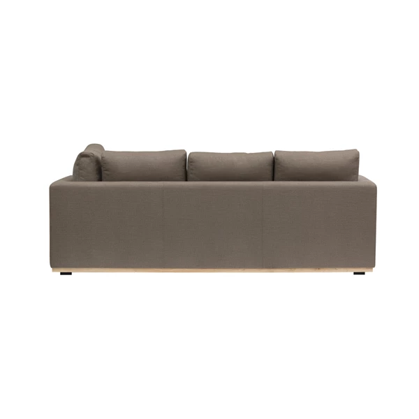 Creative Co Op Modern L Shaped Sofa With Interchangeable Chaise Lounge And Wood Trim Mushroom Brown