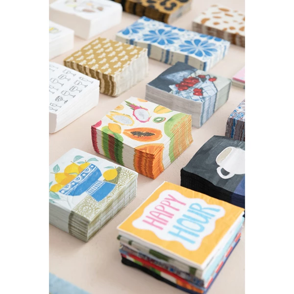 Creative Co Op Paper Cocktail Napkins "Happy Hour" (Contains 50 Folded Pieces) ©