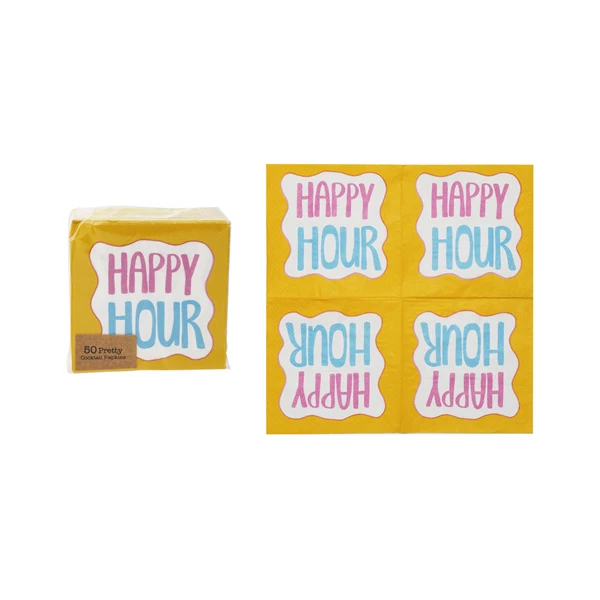 creative co op Paper Cocktail Napkins "Happy Hour" (Contains 50 Folded Pieces) ©