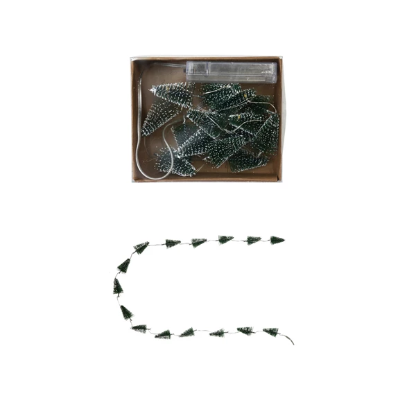 creative co op Plastic Bottle Brush LED Tree Light String with 15 Lights