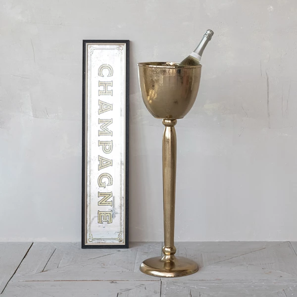 Creative Co Op Plastic & MDF Framed Wall Décor With Antique Mirror "Champagne"