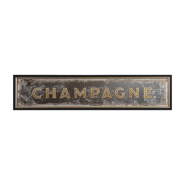 creative co op Plastic & MDF Framed Wall Décor with Antique Mirror "Champagne"