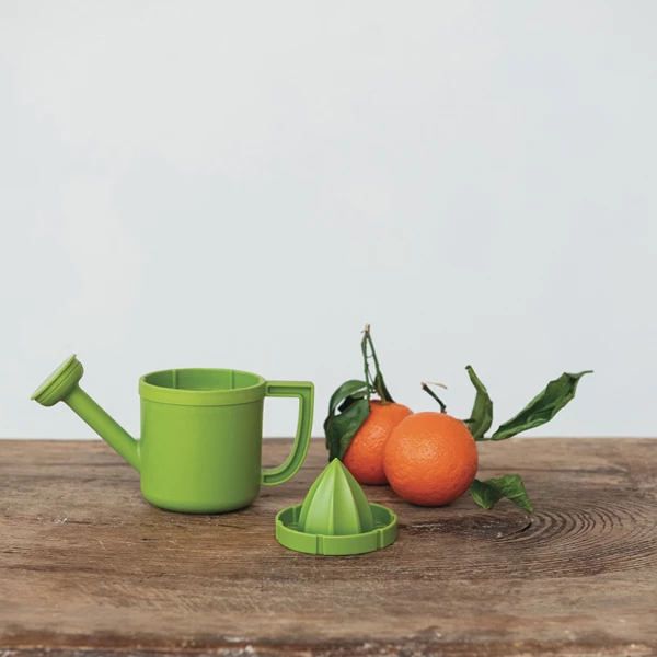 Creative Co Op Plastic Watering Can Shaped Juicer/Pitcher Green Set Of 2