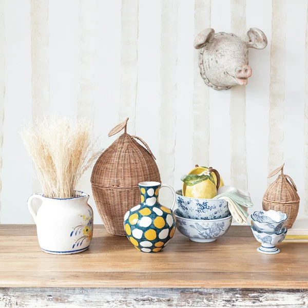 Creative Co Op Porcelain Bowl W/ Botanicals Crackle Glaze (Each One Will Vary)