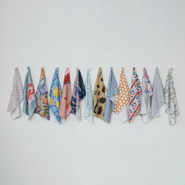 Creative Co Op Printed Recycled Microfibre Tea Towel W/ Fish In Net Image