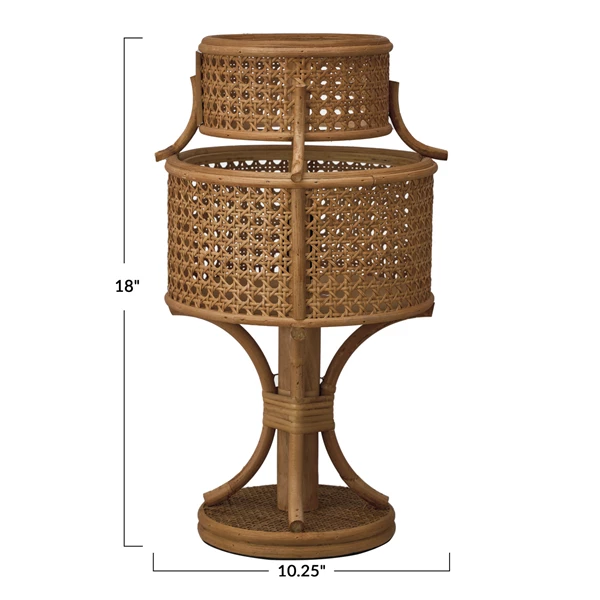 Creative Co Op Rattan Vintage Reproduction Table Lamp Stained Finis
