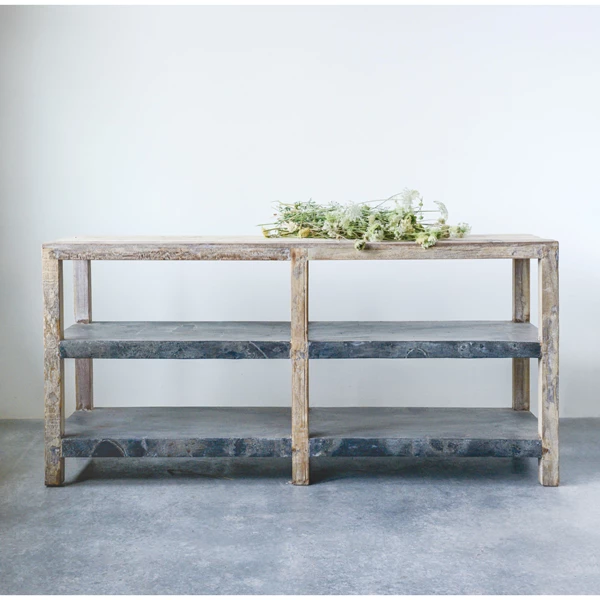 Creative Co Op Reclaimed Wood And Metal Credenza With Shelves