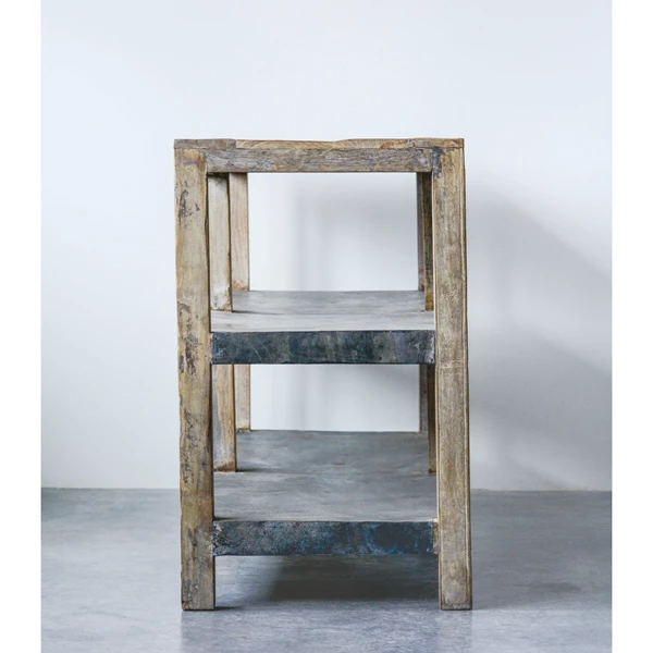 Creative Co Op Reclaimed Wood And Metal Credenza With Shelves