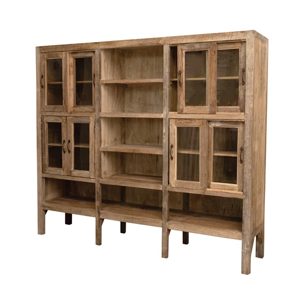 Creative Co Op Reclaimed Wood Cabinet With Glass Doors