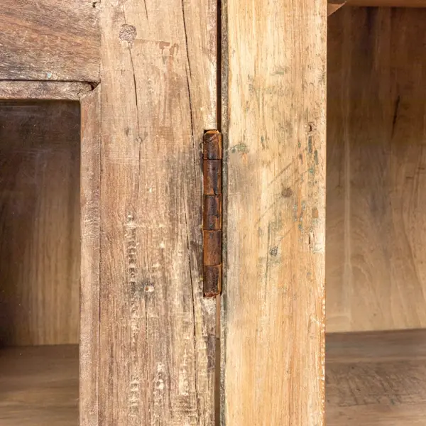 Creative Co Op Reclaimed Wood Cabinet With Glass Doors