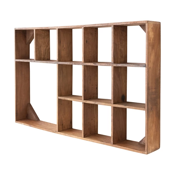 Creative Co Op Reclaimed Wood Vintage Reproduction Wall Shelf W/ 12 Compartments (Each One Will Vary)