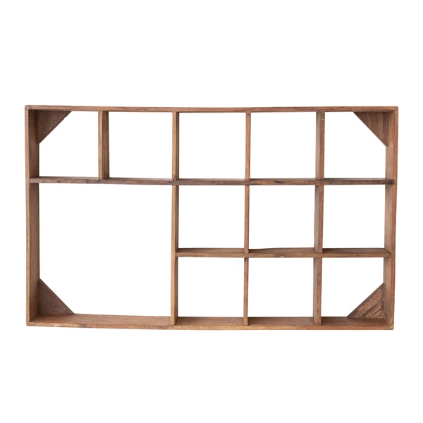 creative co op Reclaimed Wood Vintage Reproduction Wall Shelf w/ 12 Compartments (Each One Will Vary)