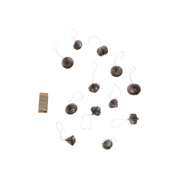 Creative Co Op Recycled Paper Honeycomb Ornaments W/ DIY Garland String Boxed Set Of 13