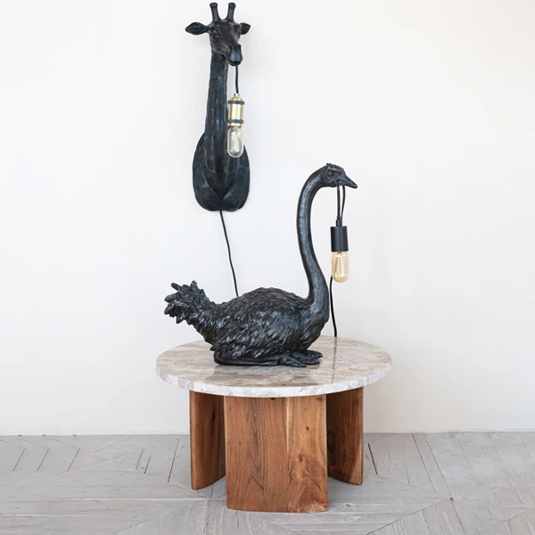 Creative Co Op Resin & Metal Giraffe Wall Sconce With Inline Switch