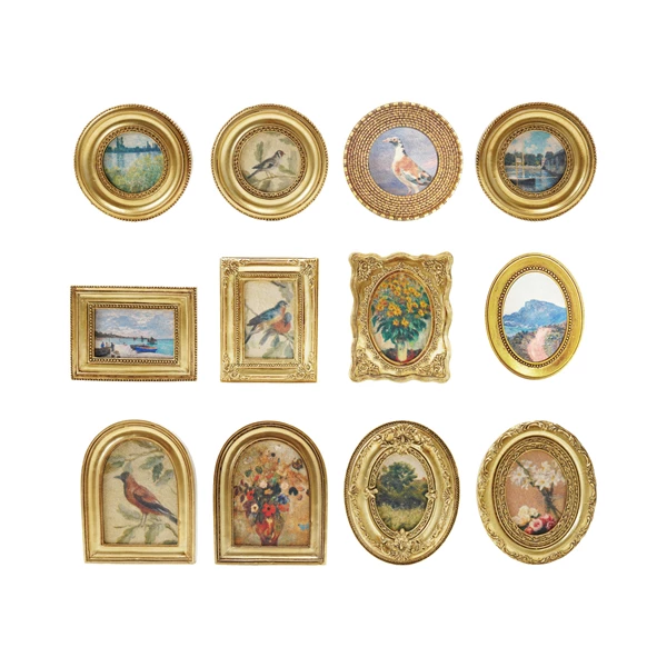 creative co op Resin Mini Framed Art Magnet Gold Finish 12 Styles