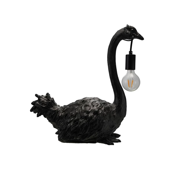 creative co op Resin Ostrich Table Lamp with Inline Switch Black