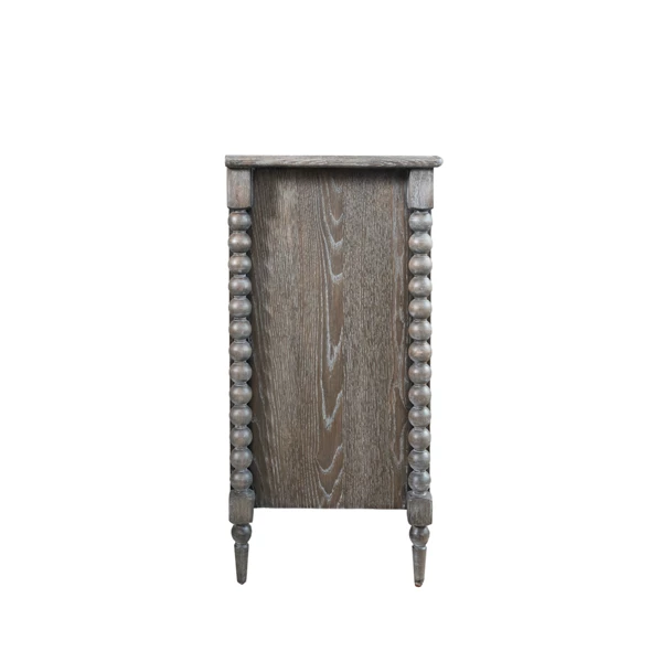 Creative Co Op Rubberwood & Oak Wood Veneer Dresser With 3 Drawers KD