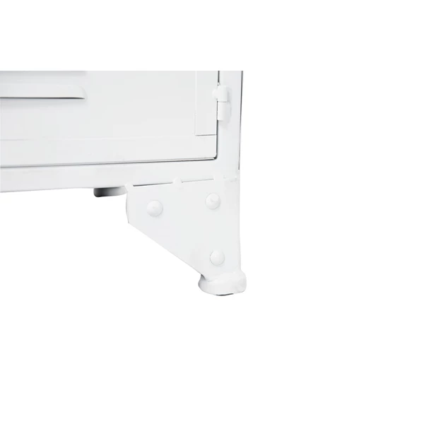 Creative Co Op Rustic Farmhouse Metal Storage Cabinet With 3 Shelves And 4 Doors