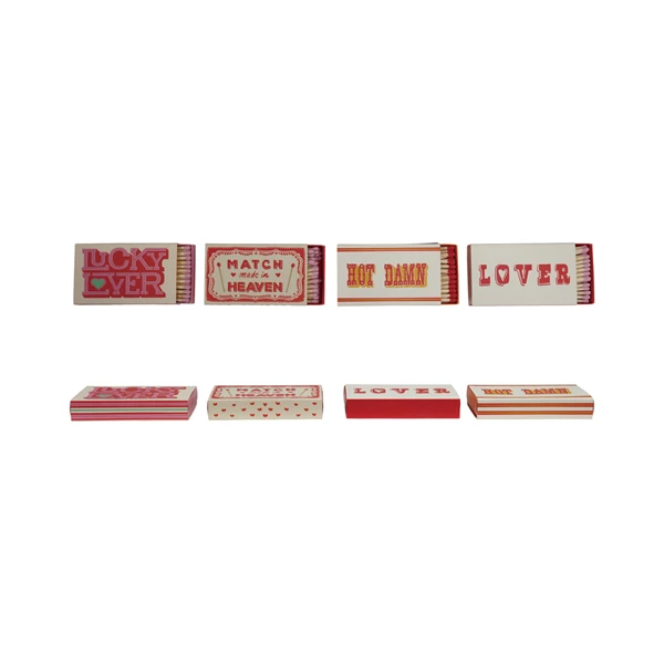 creative co op Safety Matches in Matchbox with Saying 4 Styles