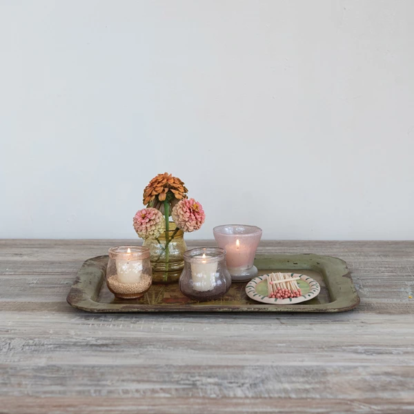 Creative Co Op Seeded Glass Tealight/Votive Holder 4 Styles