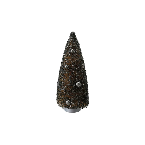 creative co op Sisal Bottle Brush Tree with Antique Silver Finish Glitter