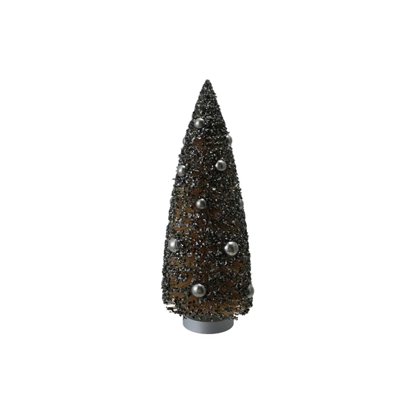 creative co op Sisal Bottle Brush Tree with Antique Silver Finish Glitter
