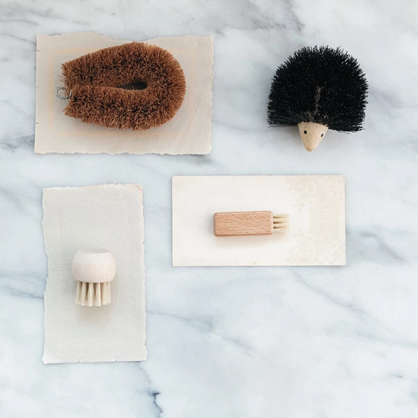 Creative Co Op Stainless Steel & Cocofiber Vegetable Brush Natural