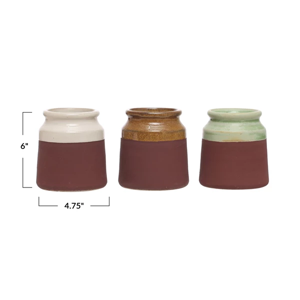 Creative Co Op Stoneware Match Holder W/ Striker 3 Colors (Each One Will Vary)