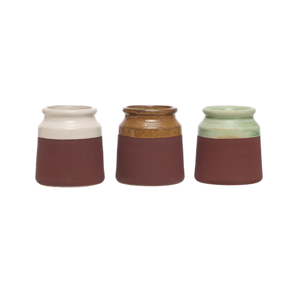 creative co op Stoneware Match Holder w/ Striker 3 Colors (Each One Will Vary)