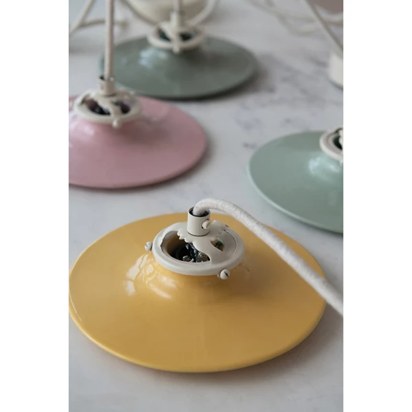 Creative Co Op Stoneware Pendant Lamp 6' Fabric Cord 4 Colors (Hardwire Only)