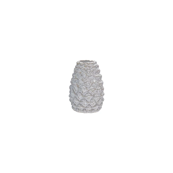 creative co op Stoneware Pinecone Shaped Taper Holder White (Each Will Vary)