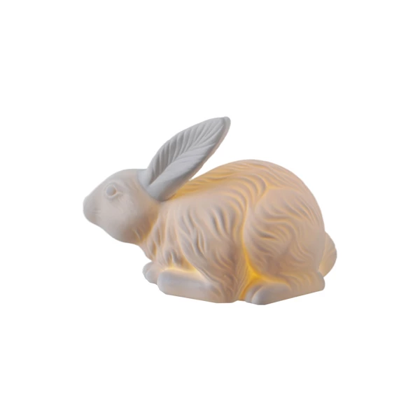 Creative Co Op Stoneware Rabbit Shaped Lamp With Inline Switch Bisque White