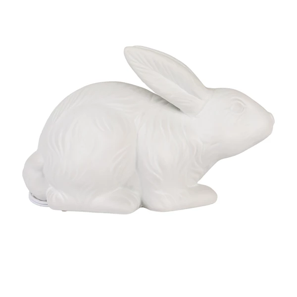 Creative Co Op Stoneware Rabbit Shaped Lamp With Inline Switch Bisque White